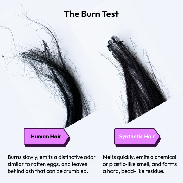 identify hair the burn test