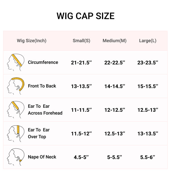 wig cap size chart